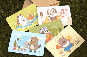 小動物明信片心意卡(全套)