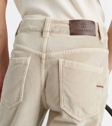 Brunello Cucinelli Mid-rise cotton velvet straight pants