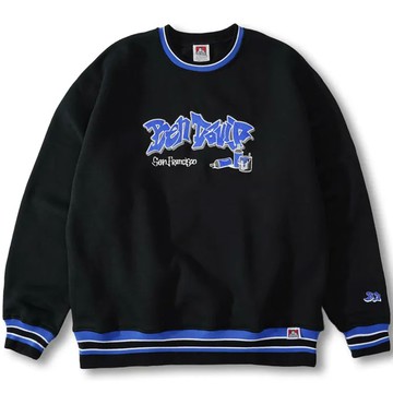 BEN DAVIS 24780067-01 SPRAY ART TRIM CREW 大學T (黑色)