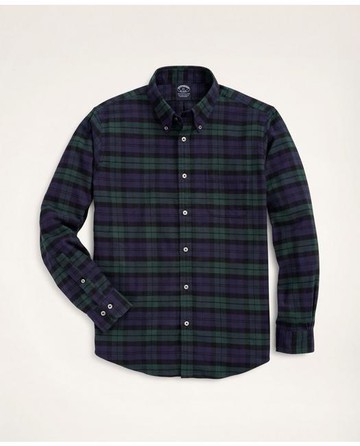 Brooks Brothers Men's Big & Tall Portuguese Flannel Shirt | Navy/Green | Size 3X Tall