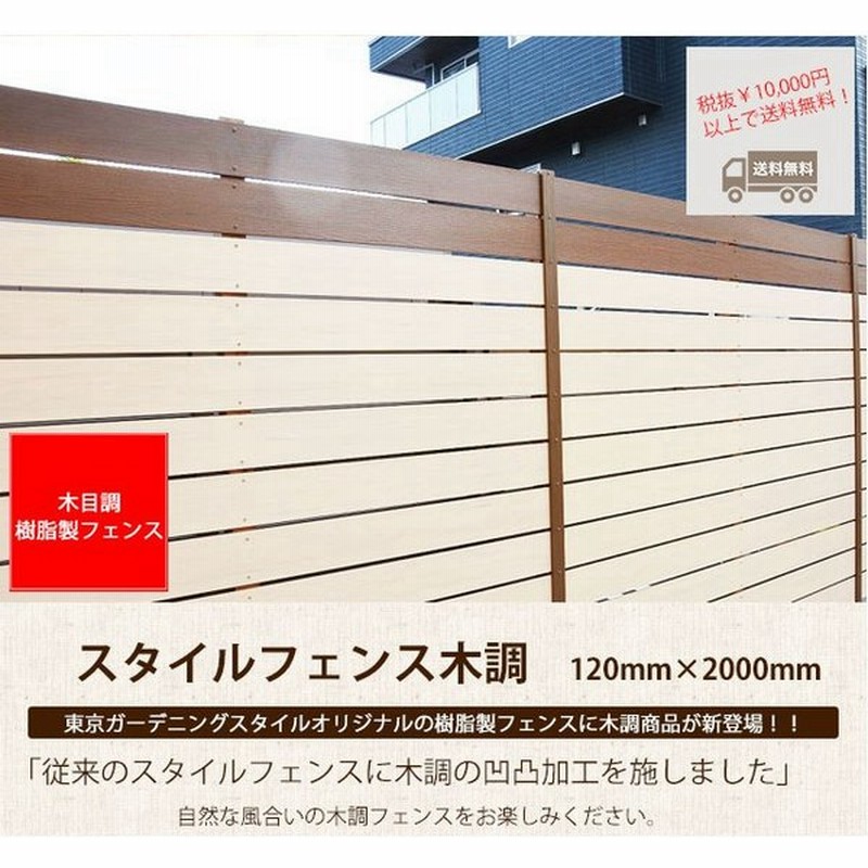目隠しフェンス 商品名 スタイルフェンス木調 L00 本商品は板材1枚単品部材となります 横張り Diyフェンス 樹脂製 フェンス横張り 通販 Lineポイント最大get Lineショッピング