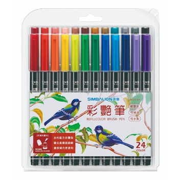 【SIMBALION 雄獅文具】35彩艷筆 彩色筆 彩豔筆 24色 / 組 BP-35/24