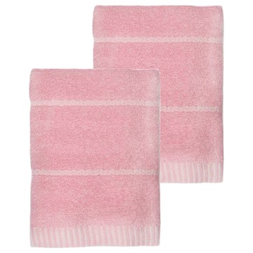 Gemini 双星 美國棉織緞毛巾 33*68公分 粉色  2條