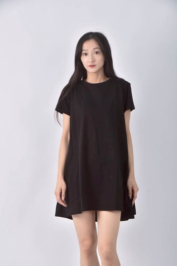 (M) uniqlo棉質純棉黑色洋裝