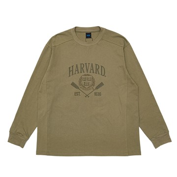 NCAA 長T 哈佛大學 卡其綠 胸口印花 薄款 長袖 上衣 男 7255103632