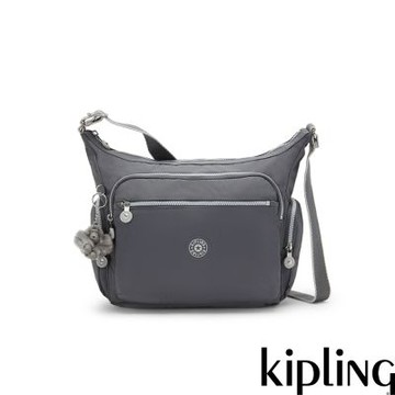 『牛角包』Kipling 月光灰多袋實用側背包-GABBIE