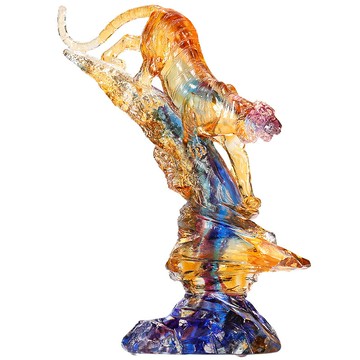 禾信琉璃工藝虎年生肖賀歲禮品名揚天下老虎擺件商務慶典紀念品