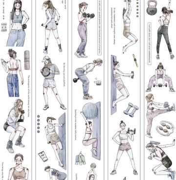 她/力量 美ボディ 女性らしさ PET 和紙膠帶 10米卷 kiss-cut