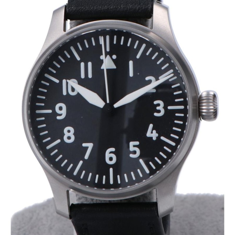 美品/ STOWA ストーヴァ Flieger Verus 40 STW-FLI-Verus 黒文字盤 自動巻 腕時計 シルバー/ブラック メンズ |  LINEブランドカタログ