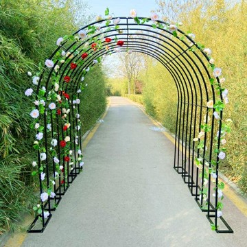 拱門花架植物爬藤架月季花支架鐵線蓮綠蘿攀爬架戶外花園陽台花架