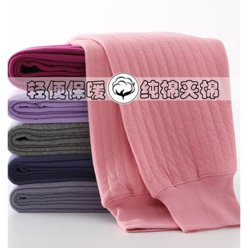 中老年女士媽媽純棉三層保暖褲中厚款加襠寬松夾棉柔軟奶奶薄棉褲