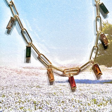 The Rainbow  - 天然彩色碧璽3.05ct 18k黃金手鏈