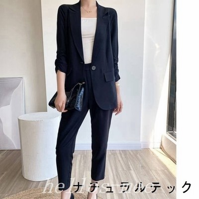 セットアップ レディース おしゃれ スーツ カジュアル 袖ギャザー パンツスーツ カジュアルスーツ オフィスカジュアル 通勤 フォーマルスーツ フォーマル 冠婚 通販 Lineポイント最大get Lineショッピング