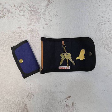帆布折疊式鑰匙包 零錢包 票卡包 燙金 恐龍 法鬥