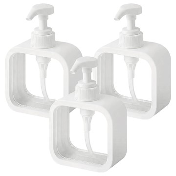 洗手乳分裝瓶 300ml  單色  1個  透明白  3個