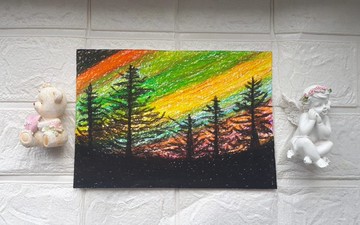 北極光北極光場景北方景觀藝術品