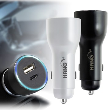 HANG 41W藍光顯示Type-C PD+QC4.0智能車充