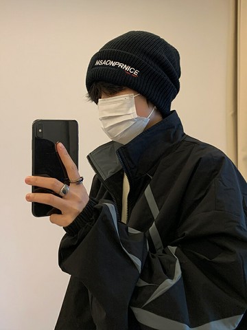 秋冬保暖字母針織帽子男防寒嘻哈護耳毛線帽時尚百搭包頭冷帽潮流【淘夢屋】