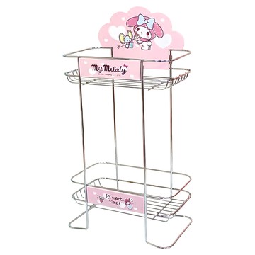 Hello Kitty 粉紅化妝時光雙層收納架  粉紅化妝時光 銀色  1個