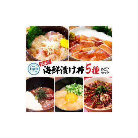 ふるさと納税 訳あり海鮮漬け丼（5種×各2P）セット 漬け丼 まぐろ イカ ぶり 鯛 タイ カツオのタタキ 鰹タタキ 食べ比べ 海鮮 魚 冷凍 食品.. 高知県土佐市