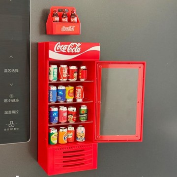 現貨迷你可樂冰櫃冰箱貼家用冰箱磁吸裝飾品超市冰櫃模型微縮場景擺件預售
