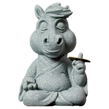 上手家居 招財風水擺件(招財擺飾/招財擺件/馬上有錢/開運/青砂石擺件)馬到成功  6 x 5 x 10cm  青砂石