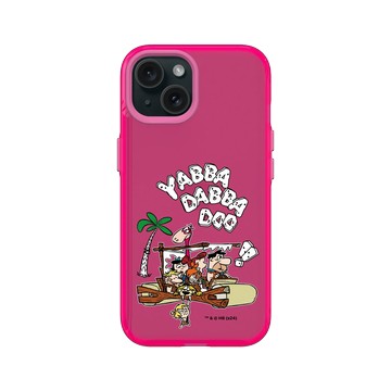 iPhone 15 Clear 粉漾桃 - 摩登原始人 The Flintstones - 摩登原始人一家