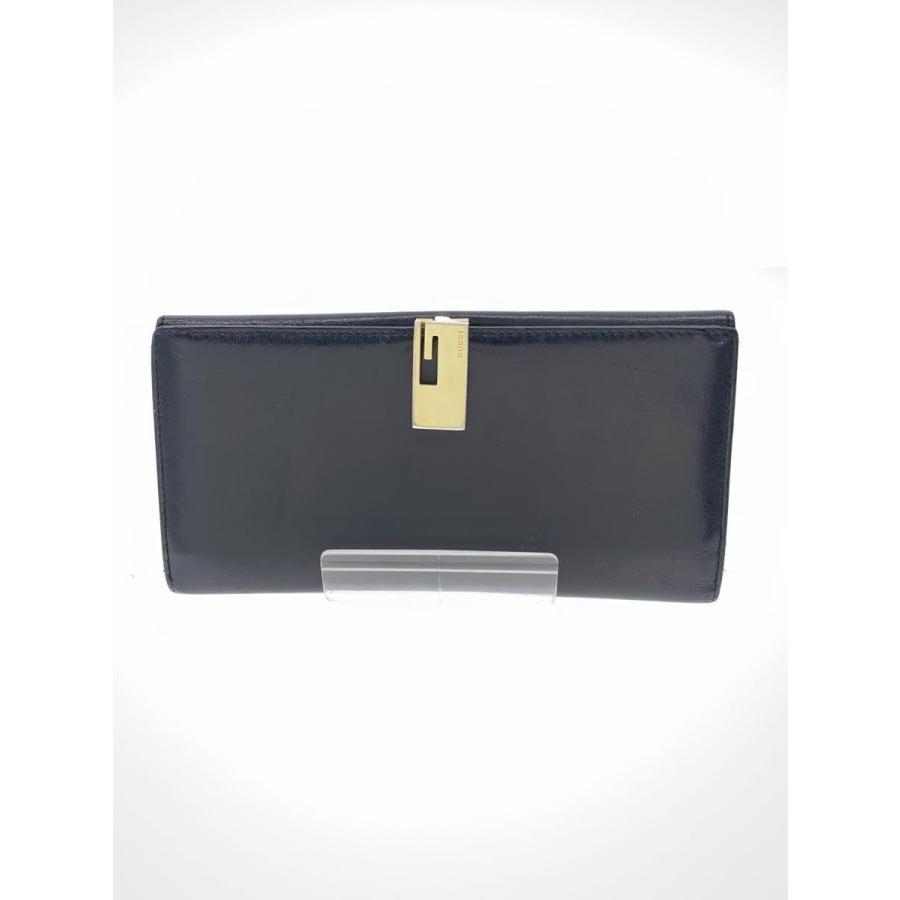 Gucci レザー長財布 GUCCI◇Wホック長財布/レザー/BLK/レディース/035 661 1957