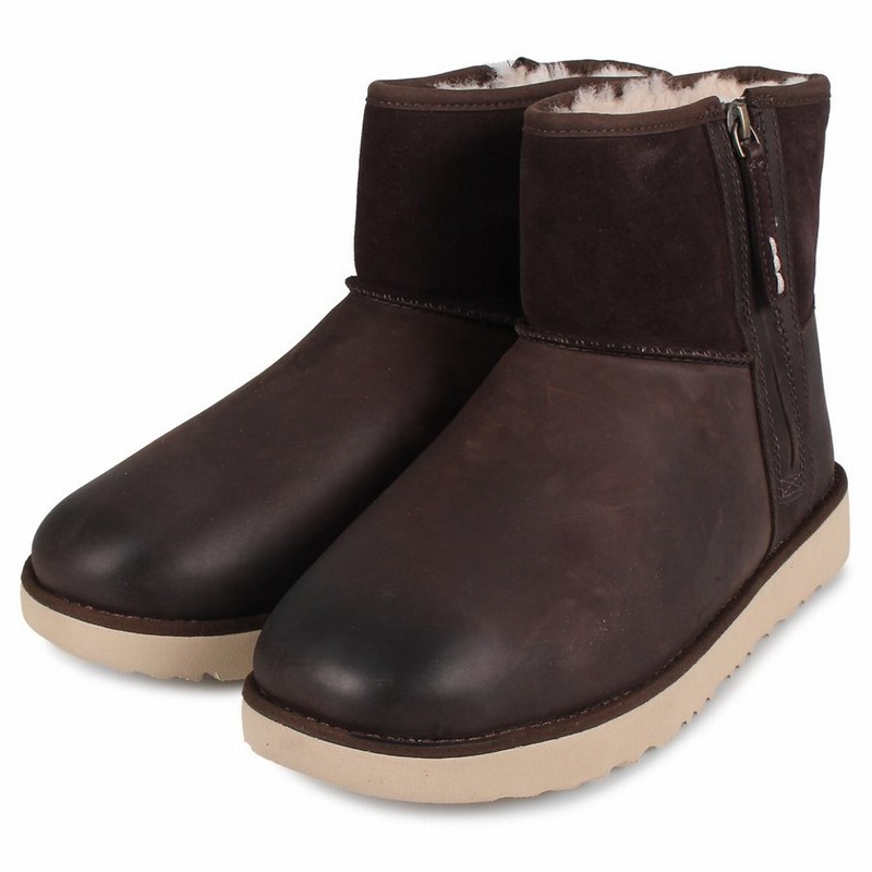 Ugg アグ ショートムートンブーツ クラシック ミニ ジップ メンズ Mens Classic Mini Zip Waterproof ブラウン 通販 Lineポイント最大0 5 Get Lineショッピング