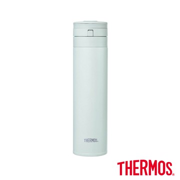 【THERMOS膳魔師】不鏽鋼迷霧綠超輕量自動上鎖真空保溫瓶450ml-迷霧綠(JNS-453-GR)