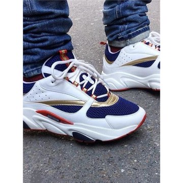 ins超火的鞋子2025新款網紅男女跑步運動鞋真皮休閑厚底老爹鞋潮