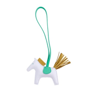 Hermes  愛馬仕   小羊皮手工馬兒吊飾(小/水藍/棕)_廠商直送