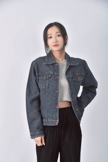 (S) lan basic jeans丹寧牛仔排扣藍色外套