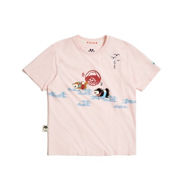 江戶勝｜男裝｜勝太郎與黑丸一起游泳短袖T恤