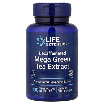 Life Extension, 超級綠茶提取物，脫因，100 粒素食膠囊（每粒膠囊 725 毫克）