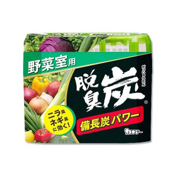 日本ST雞仔牌-脫臭炭強力消臭凝膠型備長炭冰箱薄型除臭劑1入/盒-蔬果綠140g(冷藏室防串味除臭凍,蔬果室吸附異味淨味盒,活性炭冷凍庫長效去味劑)