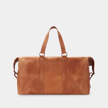 純正干邑皮革旅行手提袋 – 手工製作大型皮革工作包