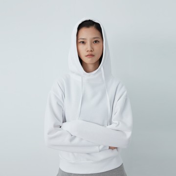 a-｜Cream oversize輕刷毛帽T