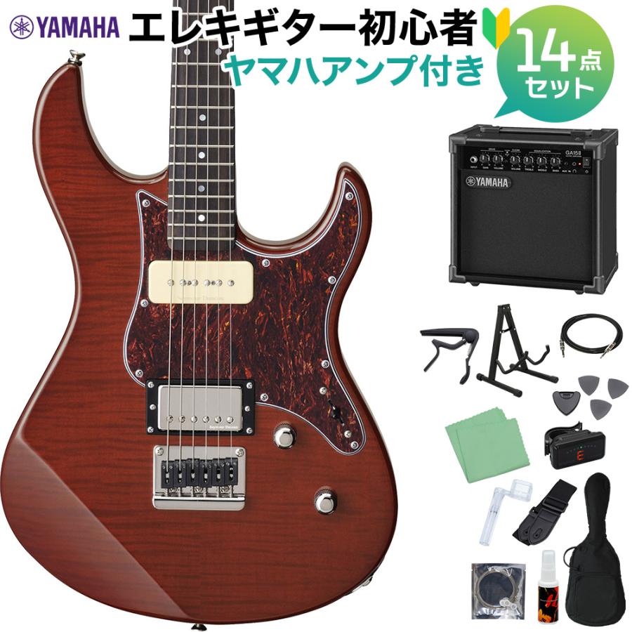 YAMAHA ヤマハ ヤマハ PACIFICA611HFM RTB エレキギター初心者14点セット 〔ヤマハアンプ付き〕 ルートビア パシフィカ