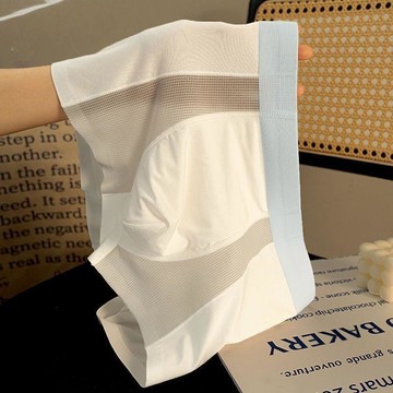 【臺灣🚍秒】空調褲-男士清爽薄款莫代爾棉夏季透氣冰絲四角男生寬鬆平角內褲