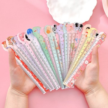 今天買明天到】卡通異形直尺 小學生繪圖測量工具兒童學習繪畫15cm刻度尺便攜式可愛少女心刻度量尺 WCOI