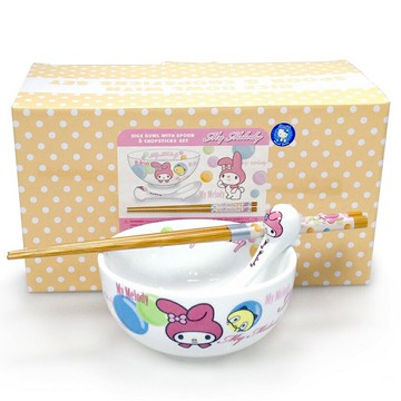 【震撼精品百貨】My Melody 美樂蒂 MY MELODY 陶瓷餐具組(碗/湯匙/木筷) 震撼日式精品百貨
