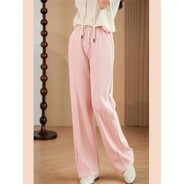 小耳出品【午后漫步】系帶直筒褲垂感簡約舒適空氣面料休閑直筒褲