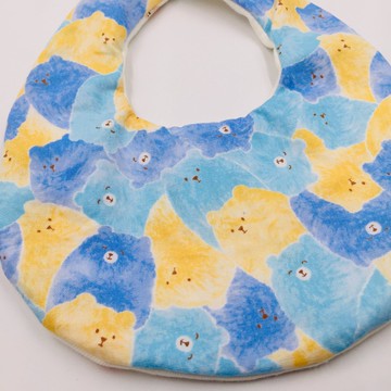 小熊水晶軟糖藍色系圍兜 二重紗 口水巾 設計款 彌月禮