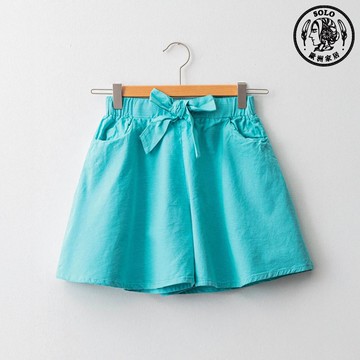 【SOLO歐洲家居】LCW 土耳其製 湖水綠蝴蝶結造型鬆緊帶短褲 純棉 女孩 運動短褲 休閒短褲 5-14歲