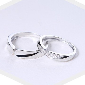 925純銀戒指鑲鑽銀飾(單件)-歐美風格簡約大方生日七夕情人節禮物情侶款飾品2款73dx16【獨家進口】【米蘭精品】