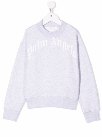 Palm Angels Kids - logo-print sweatshirt - kids - Cotton - 8 yrs - Grey