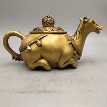 純銅駱駝開光擺件駱駝壺沙漠駱駝納福招財鎮宅家居風水工藝品擺設