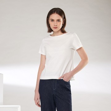 純棉小船領短袖上衣