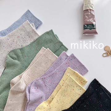 現貨襪子｜糖果色 點子紗細條中筒襪【OT317】薄款 復古 坑條 細條 雜訊 淺色系 可愛襪子 堆堆襪 中筒襪 襪子